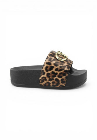LIU JO Ciabatte Donna Nero Animalier BA6077EX022S19C1-PE26