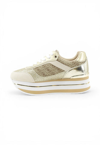 GUESS Sneakers Donna Beige Oro Glitter FL5HNSFAL12-PE26-BEIBR