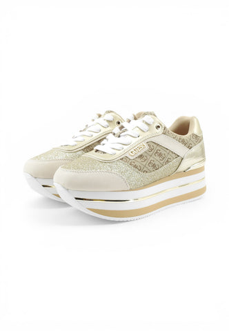 GUESS Sneakers Donna Beige Oro Glitter FL5HNSFAL12-PE26-BEIBR