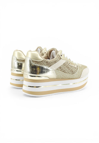GUESS Sneakers Donna Beige Oro Glitter FL5HNSFAL12-PE26-BEIBR