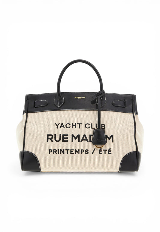 RUE MADAME Borsa Shopper Donna Bianco Nero 1556-PE26-CANVASBLACK