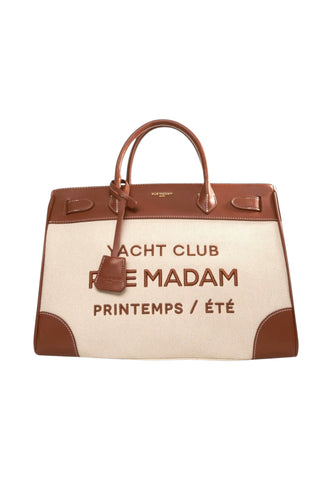 RUE MADAME Borsa Shopper Donna Bianco Marrone 1556-PE26-CANVASBROWN