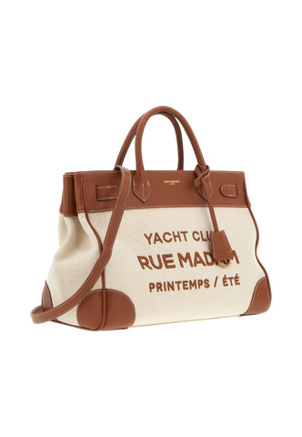 RUE MADAME Borsa Shopper Donna Bianco Marrone 1556-PE26-CANVASBROWN