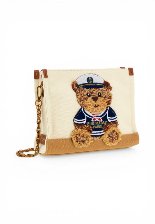 RUE MADAME Borsa Pochette Donna Bianco Marrone 1544-PE26-BICOLORCOOKIE