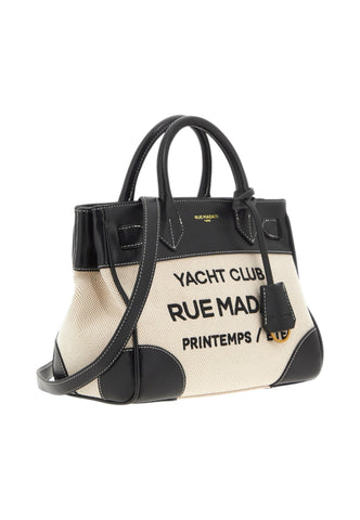 RUE MADAME Borsa A Mano Donna Bianco Nero 1557-PE26-CANVASBLACK