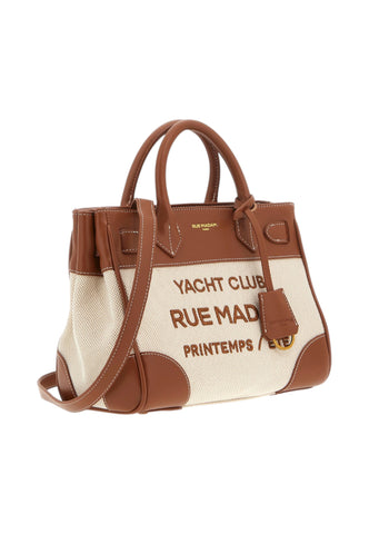 RUE MADAME Borsa A Mano Donna Bianco Marrone 1557-PE26-CANVASBROWN