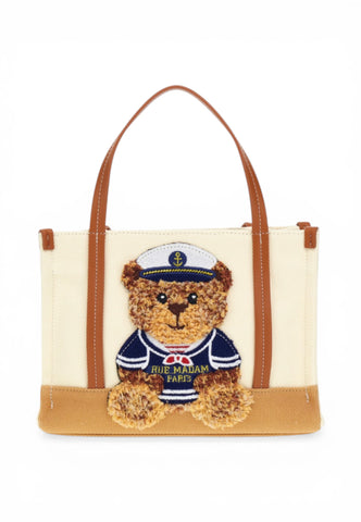 RUE MADAME Borsa A Mano Donna Bianco Marrone 1543-PE26-BICOLORCOOKIE