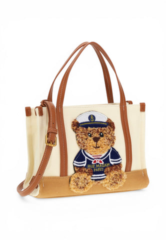 RUE MADAME Borsa A Mano Donna Bianco Marrone 1543-PE26-BICOLORCOOKIE