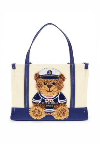 RUE MADAME Borsa A Mano Donna Bianco Blu 1543-PE26-BICOLORBLUE