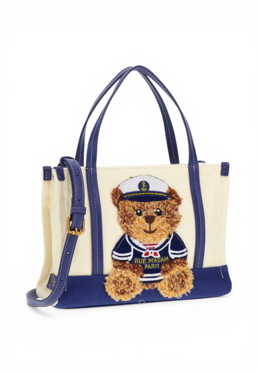 RUE MADAME Borsa A Mano Donna Bianco Blu 1543-PE26-BICOLORBLUE