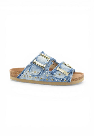 COLORS OF CALIFORNIA Ciabatte Donna Blu Denim Borchie HC.BIO406NN-PE26-DEN