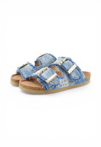 COLORS OF CALIFORNIA Ciabatte Donna Blu Denim Borchie HC.BIO406NN-PE26-DEN