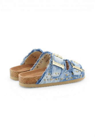 COLORS OF CALIFORNIA Ciabatte Donna Blu Denim Borchie HC.BIO406NN-PE26-DEN