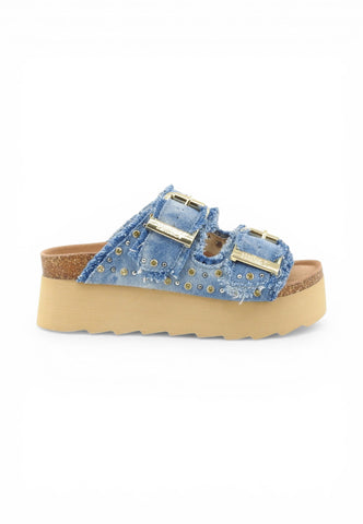COLORS OF CALIFORNIA Ciabatte Donna Blu Denim Borchie HC.BES41N-PE26-DEN