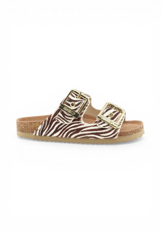 COLORS OF CALIFORNIA Ciabatte Donna Bianco Marrone Animalier HC.BIO502-PE26-ZEB