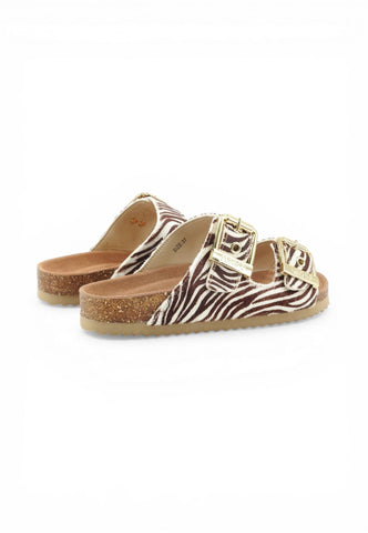 COLORS OF CALIFORNIA Ciabatte Donna Bianco Marrone Animalier HC.BIO502-PE26-ZEB