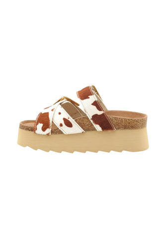 COLORS OF CALIFORNIA Ciabatte Donna Bianco Marrone Animalier HC.BES601-PE26-COW