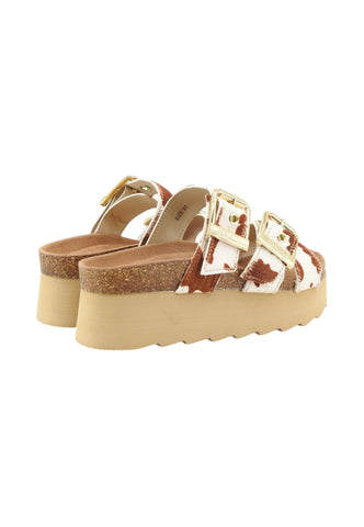 COLORS OF CALIFORNIA Ciabatte Donna Bianco Marrone Animalier HC.BES601-PE26-COW