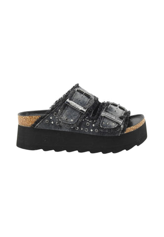 COLORS OF CALIFORNIA Ciabatte Donna Nero Denim Borchie HC.BES41N-PE26-BLA