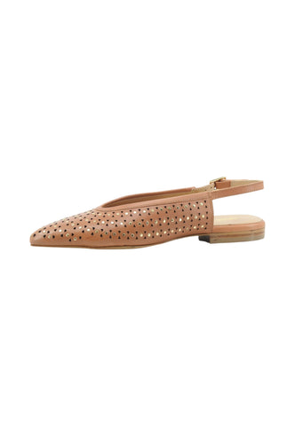 JANET Ballerine Donna Marrone Borchie J-712-PE26-K5