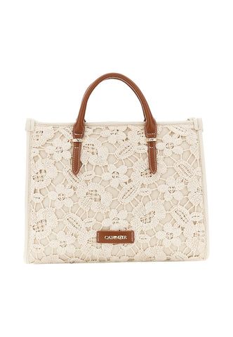 CAFE NOIR Borsa A Mano Donna Bianco Marrone C3NB1050-PE26-M072