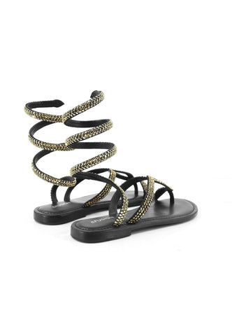 CB FUSION Sandali Infradito Donna Nero Strass CBF.R226001-PE26-BLA