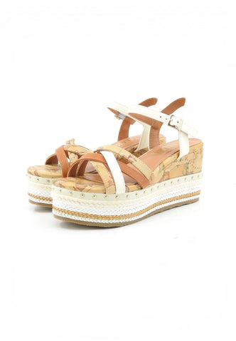 ALVIERO MARTINI Sandali Zeppa Donna Beige Bianco 1400662A-PE26-0010