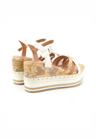ALVIERO MARTINI Sandali Zeppa Donna Beige Bianco 1400662A-PE26-0010