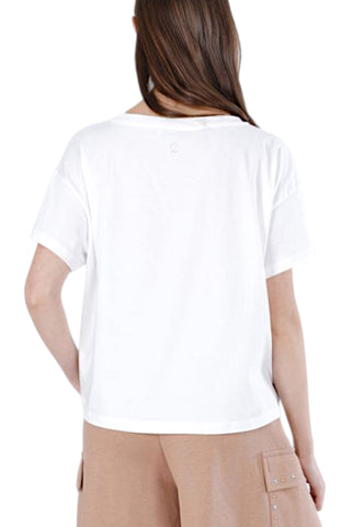 CAFE NOIR T-Shirt Donna Bianco Giallo Strass C7JT0273-PE26-W022
