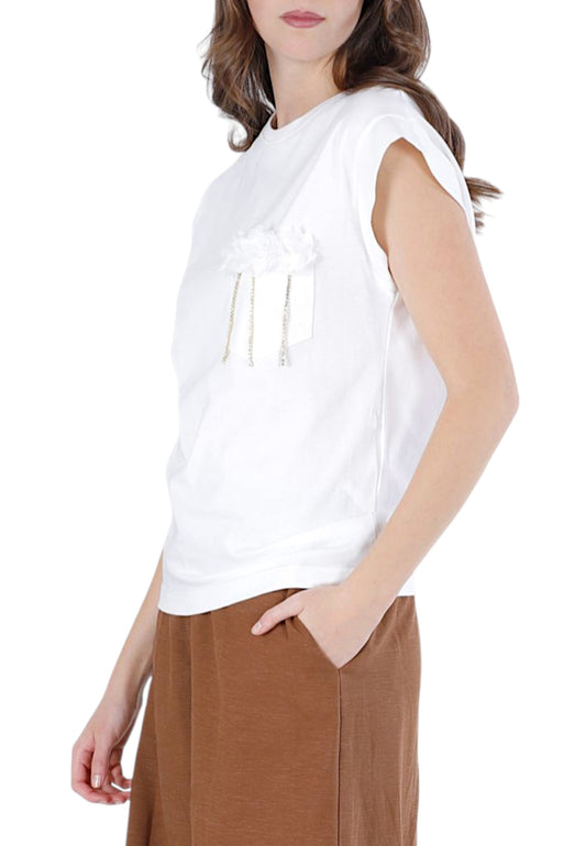 CAFE NOIR T-Shirt Donna Bianco C7JT0293-PE26-W022