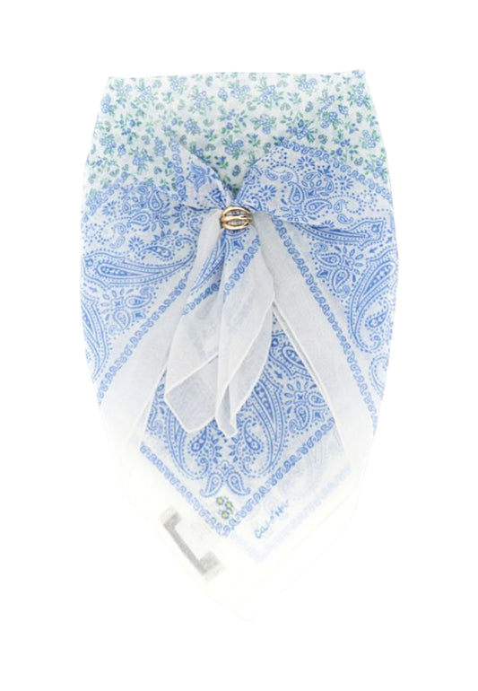 CAFE NOIR Foulard Donna Bianco Blu C4JU0160-PE26-B067