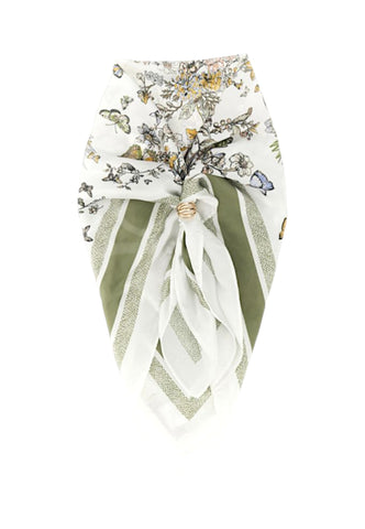 CAFE NOIR Foulard Donna Bianco Verde C4JU0161-PE26-G053
