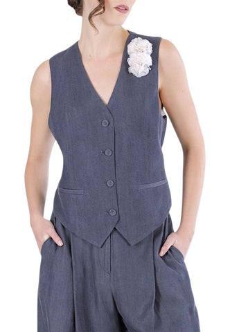 CAFE NOIR Completo Gilet + Pantaloni Donna Grigio C7JH0103-PE26-X020
