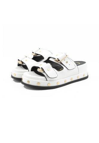 CAFE NOIR Ciabatte Donna Bianco Borchie C1LC9000-PE26-W001