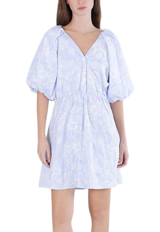 CAFE NOIR Abito Donna Azzurro Bianco C7JA0273-PE26-B066