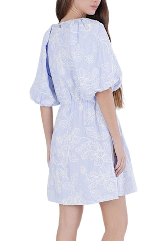 CAFE NOIR Abito Donna Azzurro Bianco C7JA0273-PE26-B066