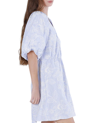 CAFE NOIR Abito Donna Azzurro Bianco C7JA0273-PE26-B066