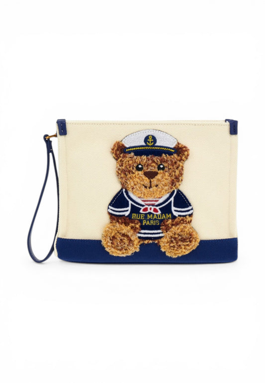 RUE MADAME Borsa Pochette Donna Bianco Blu 1544-PE26-BICOLOR BLUE