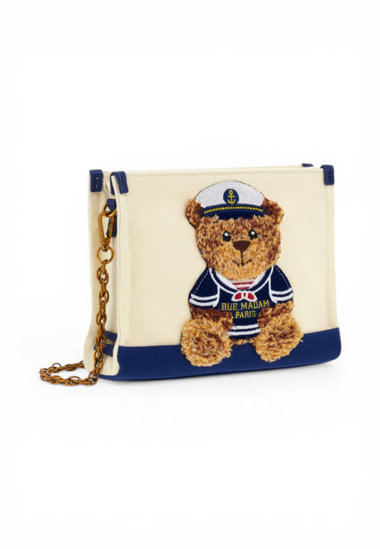 RUE MADAME Borsa Pochette Donna Bianco Blu 1544-PE26-BICOLOR BLUE