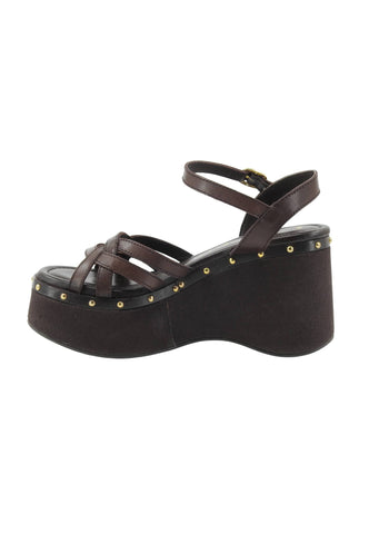 CAFE NOIR Sandali Zeppa Donna Marrone Borchie C1GE1026-PE26-M012