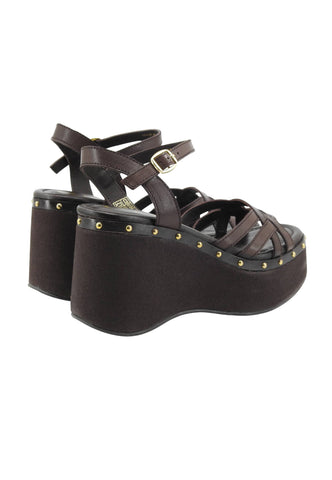 CAFE NOIR Sandali Zeppa Donna Marrone Borchie C1GE1026-PE26-M012