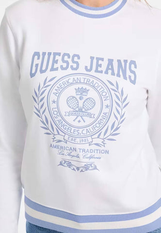 GUESS Felpa Donna Bianco Azzurro W6RQ30K68I4-PE26-G011