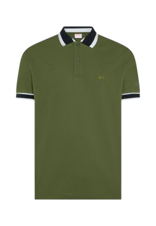 SUN68 T-Shirt Polo Uomo Verde Blu A36117-PE26-37