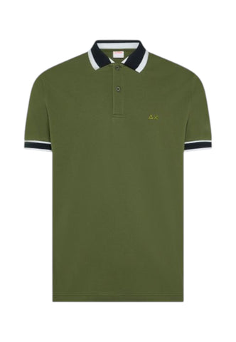 SUN68 T-Shirt Polo Uomo Verde Blu A36117-PE26-37