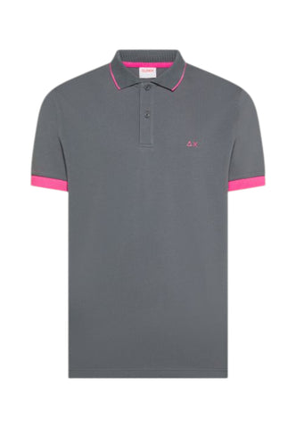 SUN68 T-Shirt Polo Uomo Grigio Rosa A36120-PE26-99