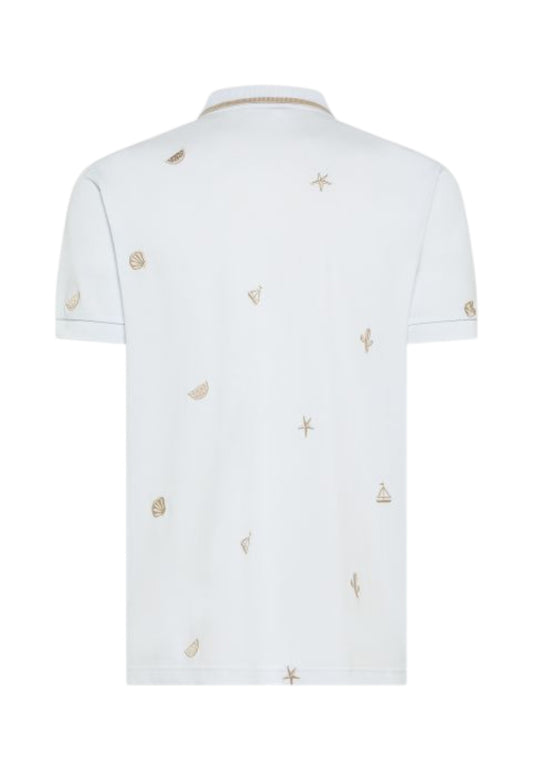 SUN68 T-Shirt Polo Uomo Bianco Beige A36126-PE26-01