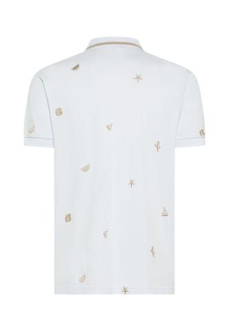 SUN68 T-Shirt Polo Uomo Bianco Beige A36126-PE26-01