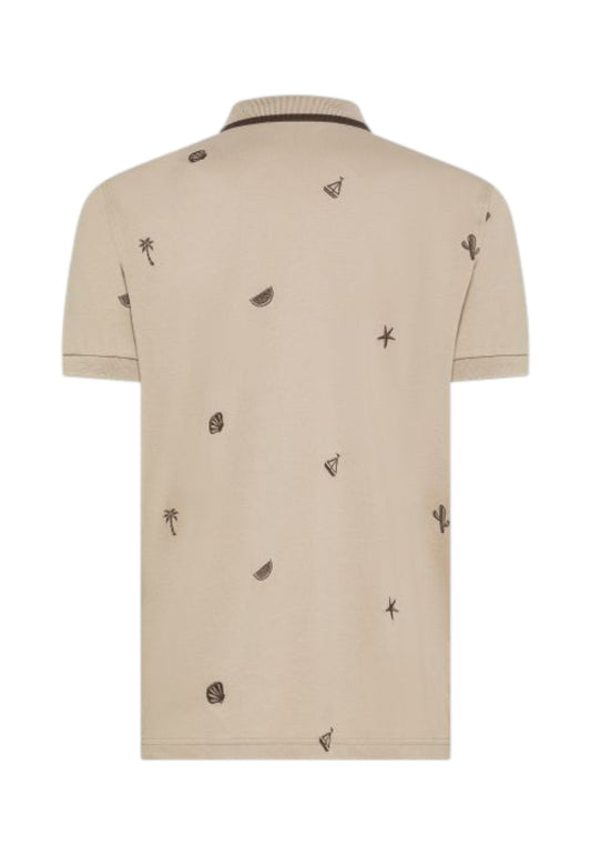 SUN68 T-Shirt Polo Uomo Beige Marrone A36126-PE26-98