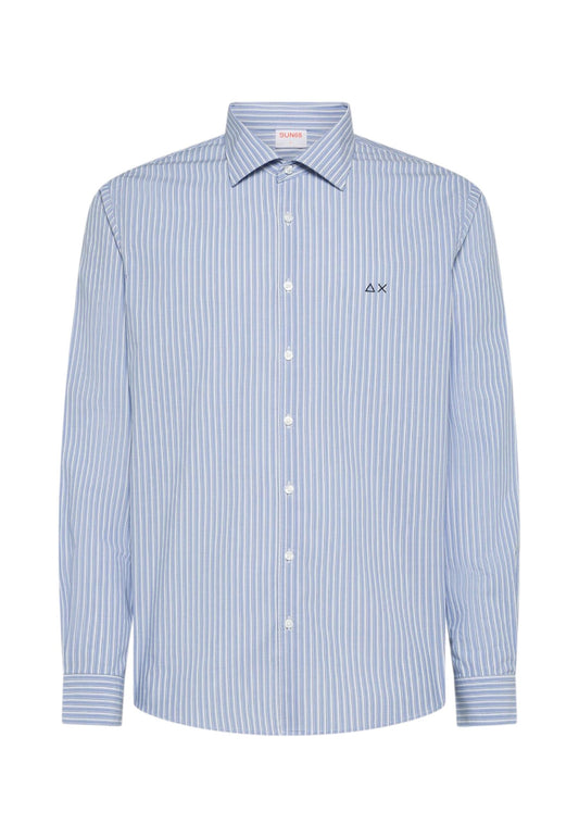 SUN68 Camicia Uomo Azzurro Bianco S36103-PE26-0501