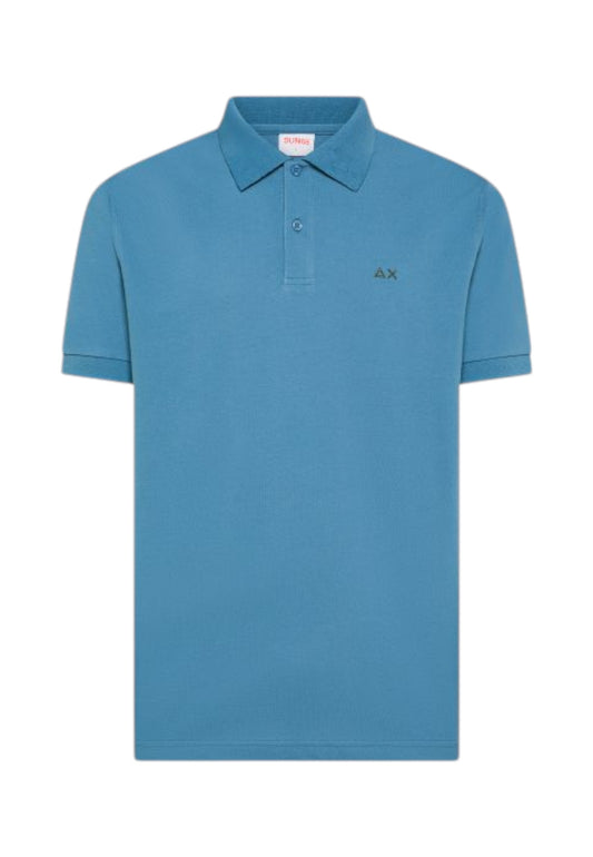 SUN68 T-Shirt Polo Uomo Azzurro A36115-PE26-56